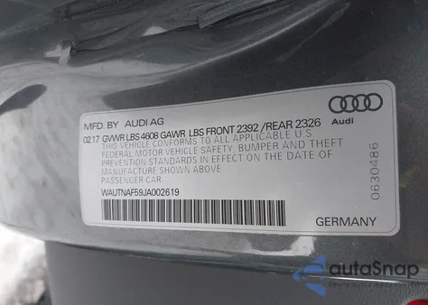 2018 Audi A5 2.0T Premium from USA, damaged, VIN WAUTNAF59JA002619